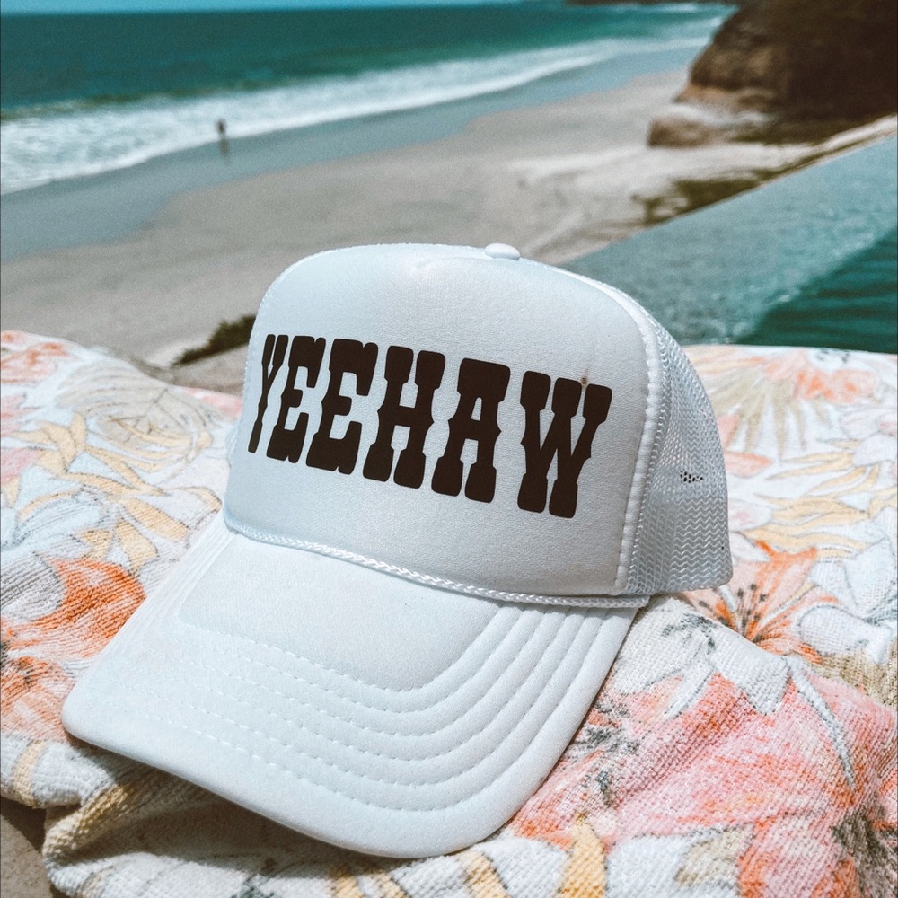 White High Crown “YEEHAW” Trucker Hat